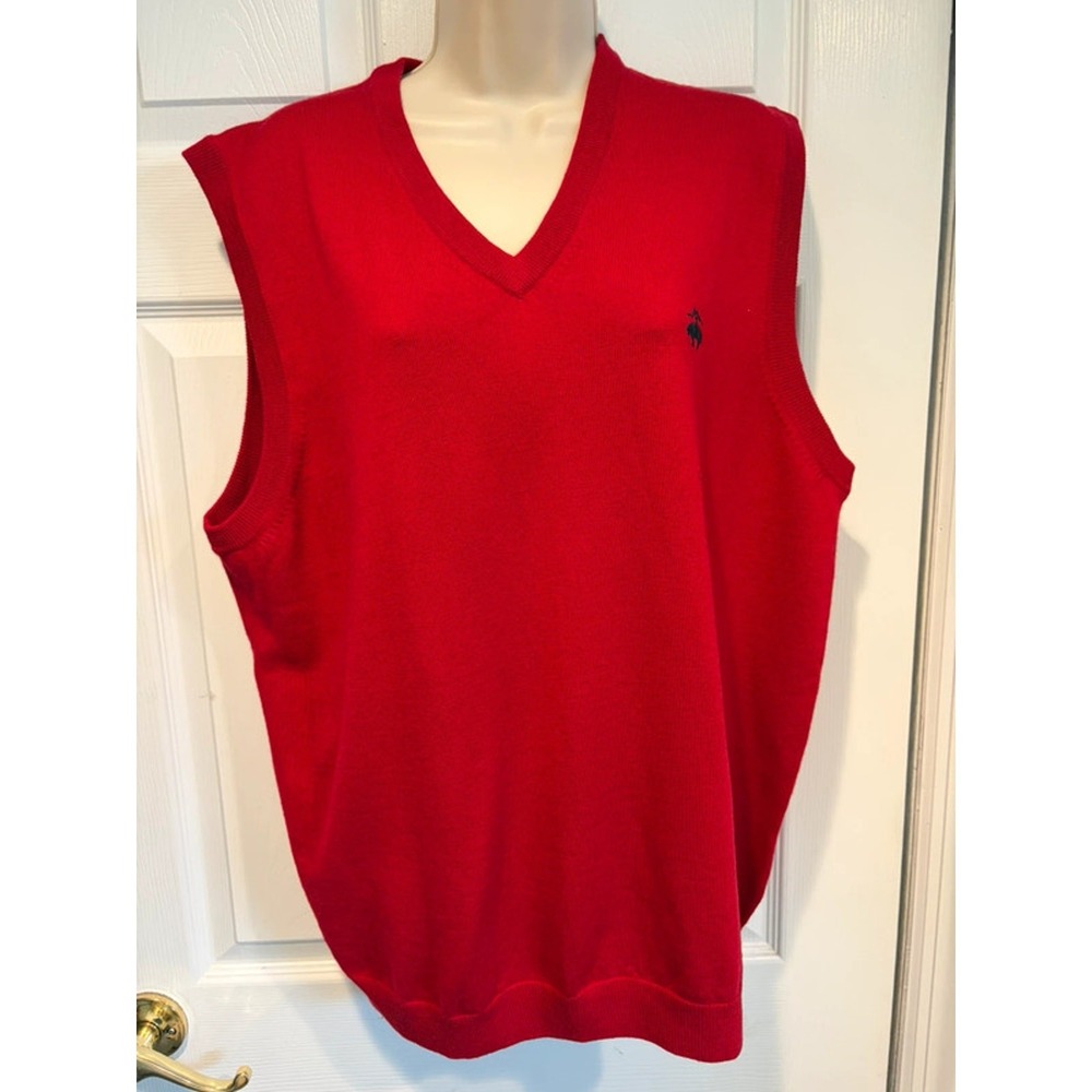 NWT Brooks Brothers 346 Red Merino Wool Sweater Vest XL V-Neck Preppy Golf